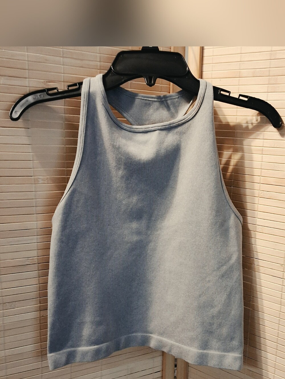 Free People Ribbed Gray High-Neck Tank Top